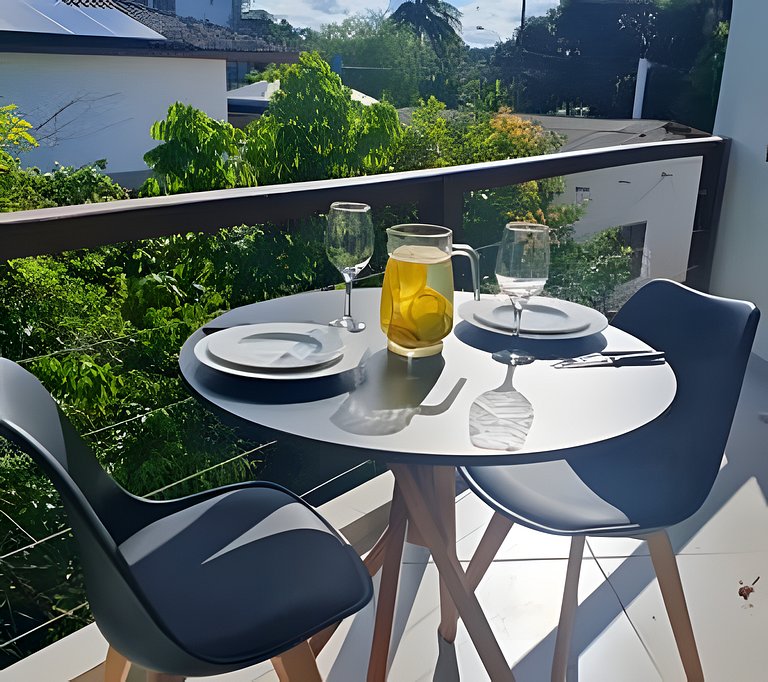 Flat Dendê - 100m da Praia da Concha e com Rooftop