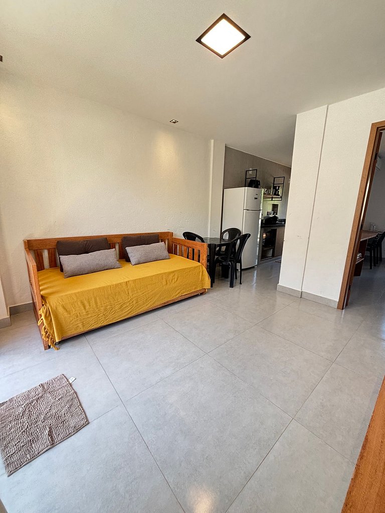 Visgo: Apartamento com dormitório, sala e piscina
